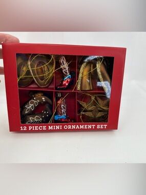 12 Piece Mini Ornament Set Cowboy Boot Hat Saddle Hanging Christmas Southwestern